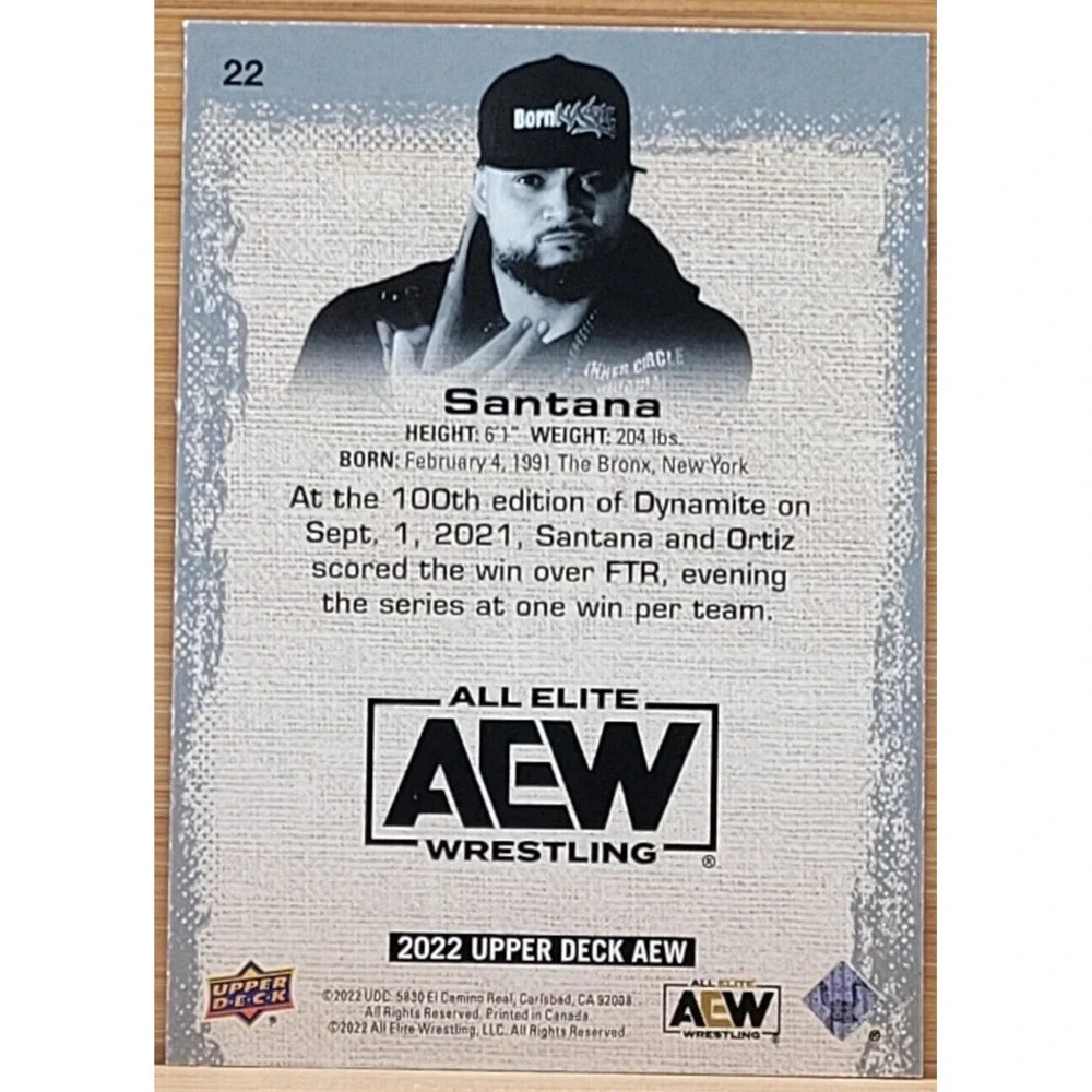 2022 UPPER‎ DECK AEW SANTANA PURPLE PYRO #D/199